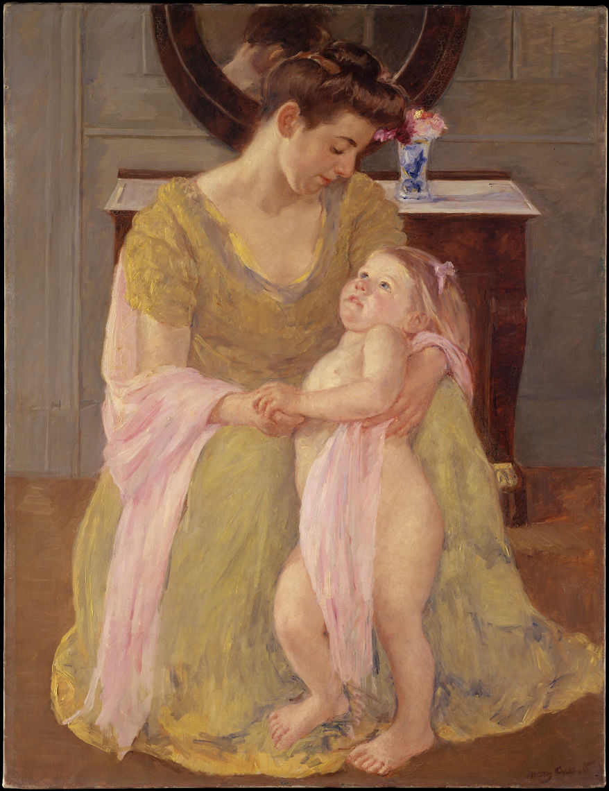 mother and child with a rose scarf ca 1908