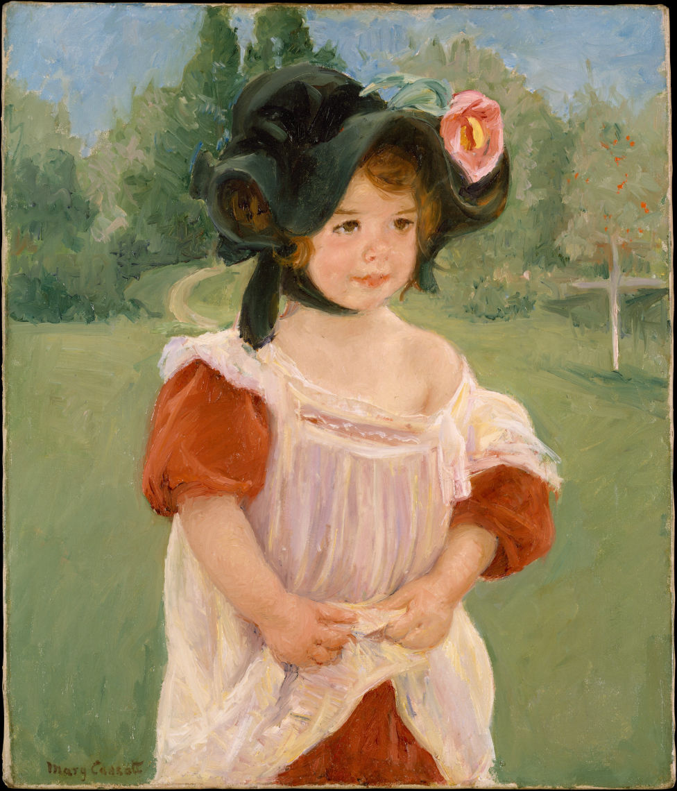 spring margot standing in a garden fillette dans un jardin 1900