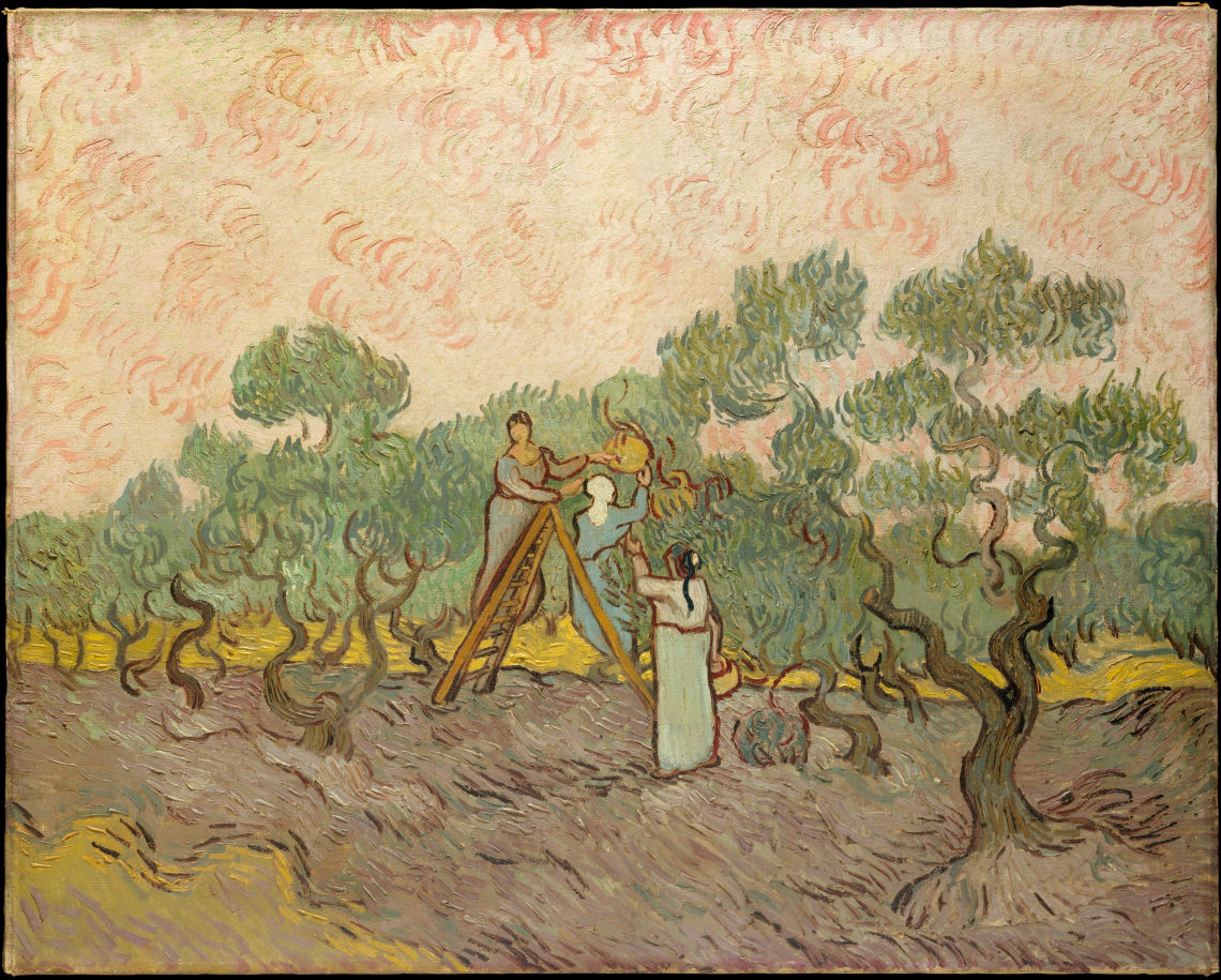 women picking olives 1889